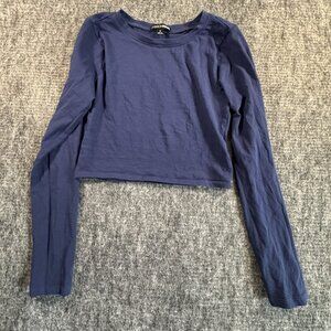 Fashion Nova Blue Crop Long Sleeve shirt